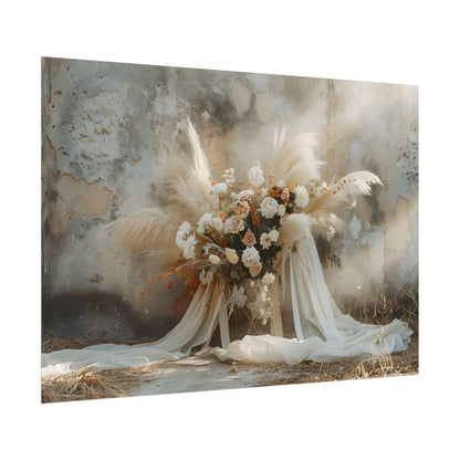 Whimsical Floral Bloom: Pampas Grass Artwork - Poster