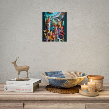 Eye-Catching European Landscape: Paper Quilling Artwork - Poster