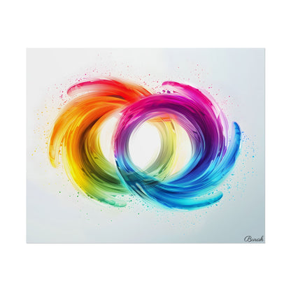 Swirling Colors: Gradient Artwork with Red, Blue, and Yellow Circles - Poster