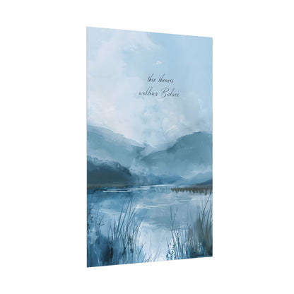 Peaceful Serenade: A Calming Landscape with Inspirational Quote - Poster