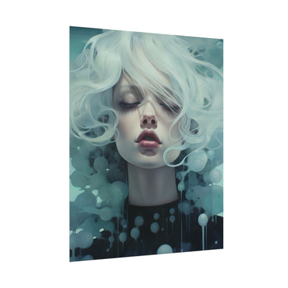 Candid Moment: Person in Reflection - Black and White Photography - Poster