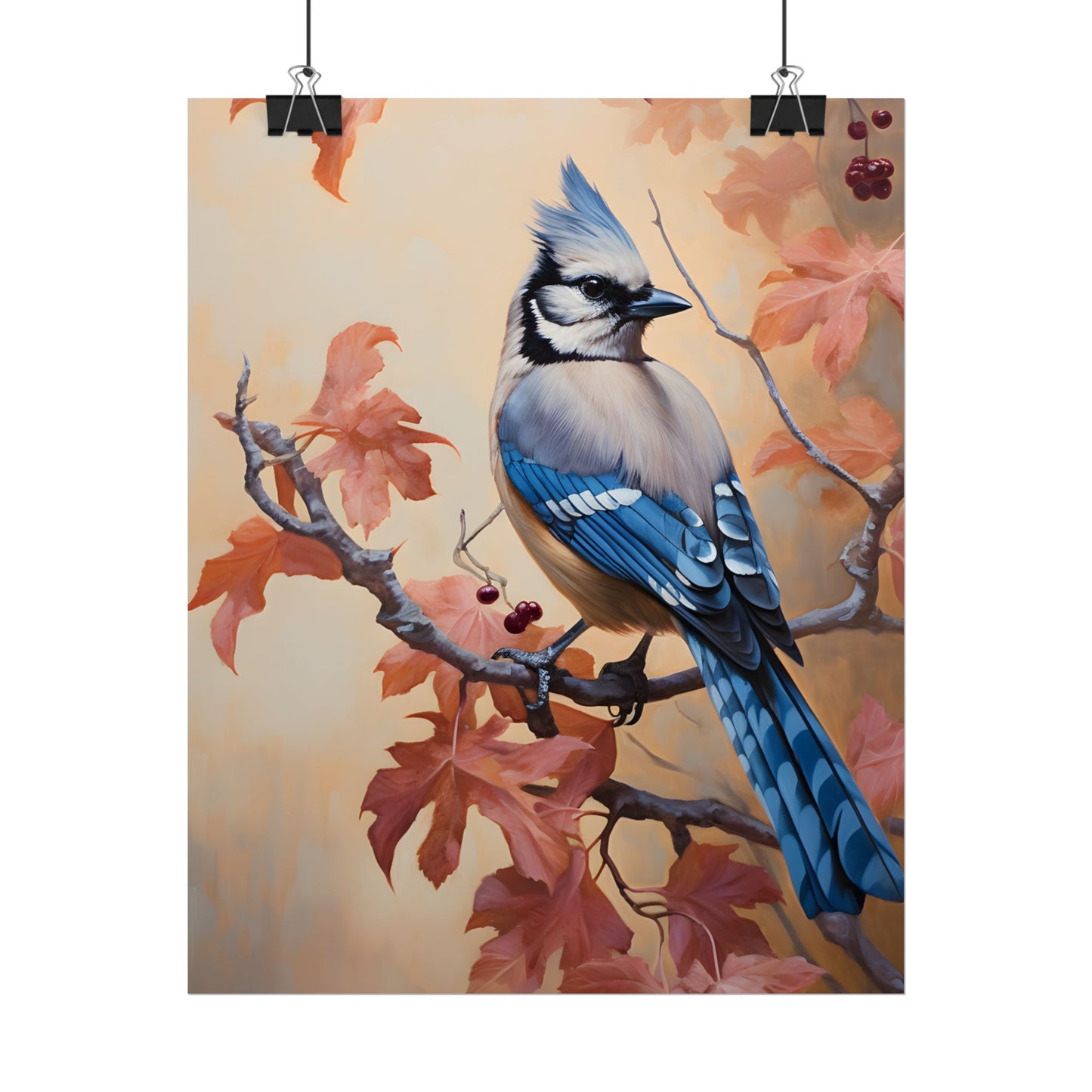 Autumn Oak Branch: Oil Painting Artwork - Poster