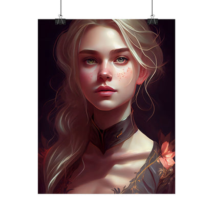 Astonishing Blonde Portrait: Artistic Beauty in Darkness - Poster