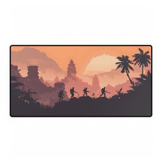 Heroic Pair & Loyal Friend: Minimalist Portrait - Desk Mat