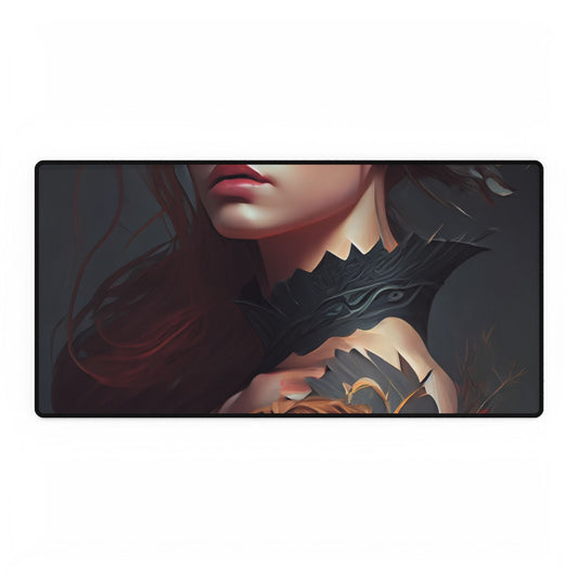 Stunning Redhead in Formal Dress: Elegant Portrait - Desk Mat