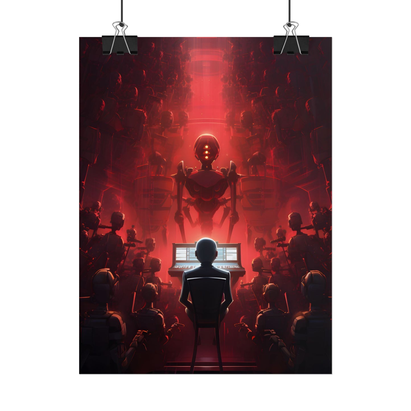 Robot Symphony: Futuristic Music Art - Poster
