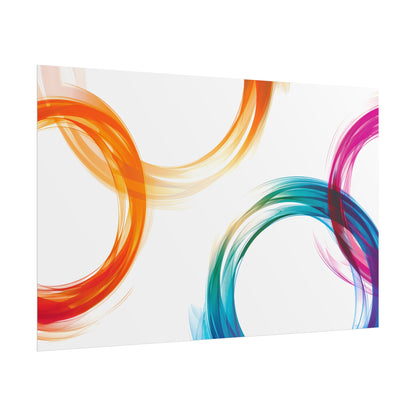 Swirling Abstract Colors: Vibrant Digital Artwork - Poster