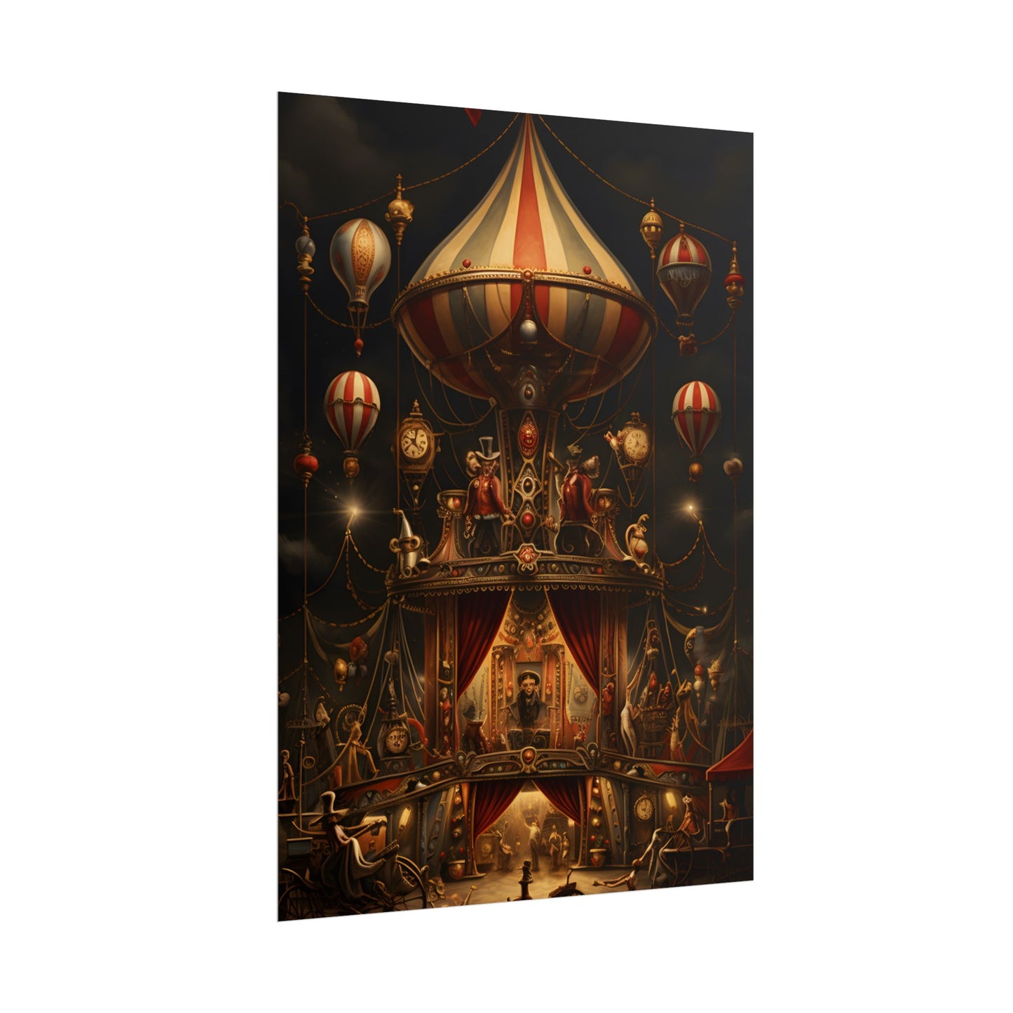 Whimsical Clockwork Circus: A Fantastical Artwork - Poster