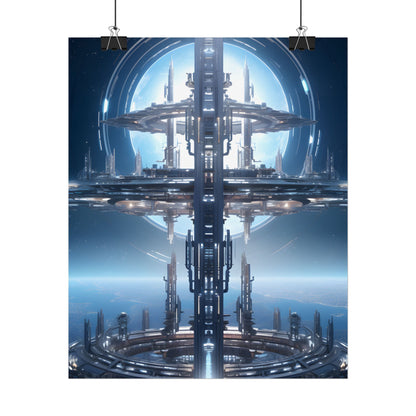 Massive Orbital Space Station: Detailed Artwork - Poster