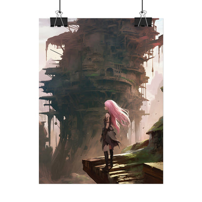 Detailed Anime Bird's Eye View: Flight Mode - Poster