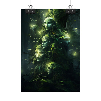 Mystical Morning Guardians: Ancient Forest Spirits - Poster