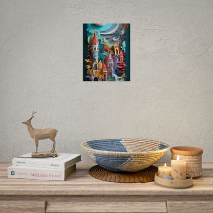 Eye-Catching European Landscape: Paper Quilling Artwork - Poster