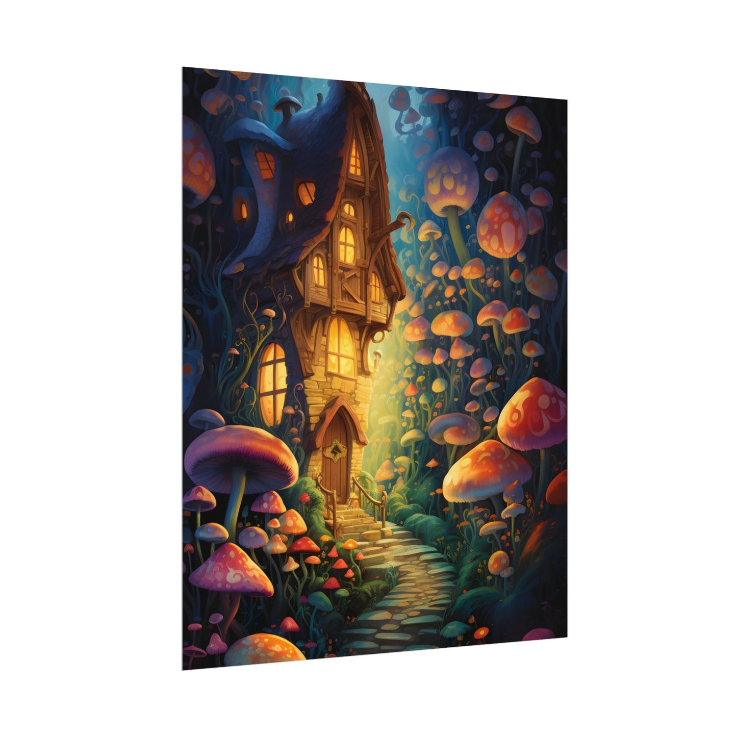 Enchanted Forest Whimsy: Vibrant Fairy Tale Artwork - Poster