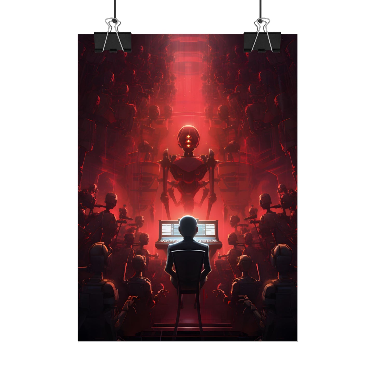 Robot Symphony: Futuristic Music Art - Poster