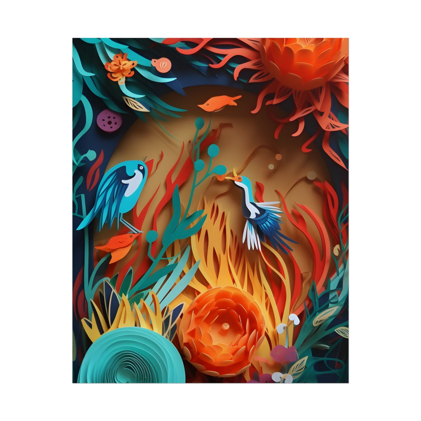 Eye-Catching Paper Quilling Indian Landscape Artwork - Poster
