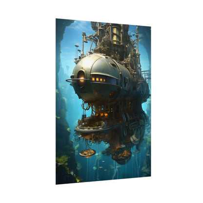 Steampunk Oceanic Adventure: Crew Sails the Horizon - Poster