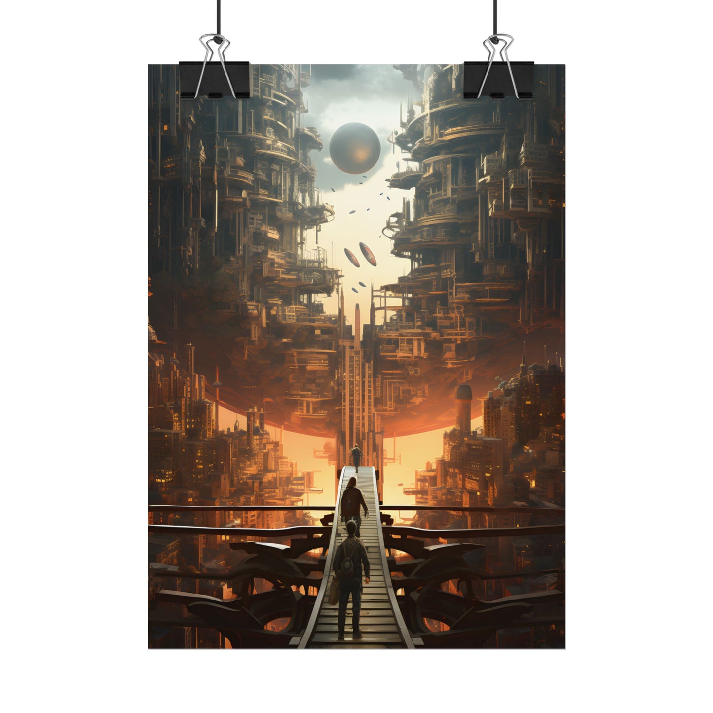 Perfect Futuristic Cityscape: Dystopian Utopia Urban Artwork - Poster