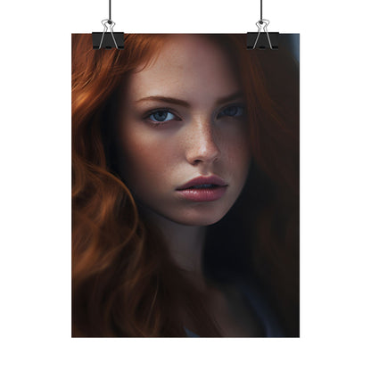 Redhead Model: Sophisticated Portrait Art - Poster