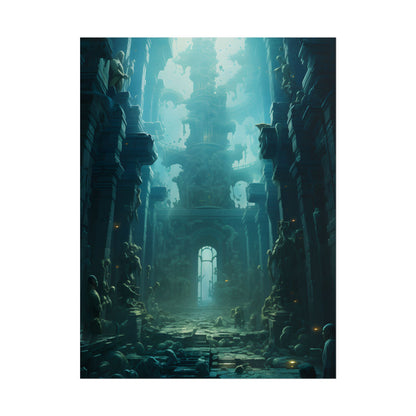 Lost Underwater Civilization: Ancient Ruins in Sunken Depths - Poster