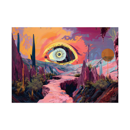 Surreal Eye: Vibrant Landscape Digital Art - Poster