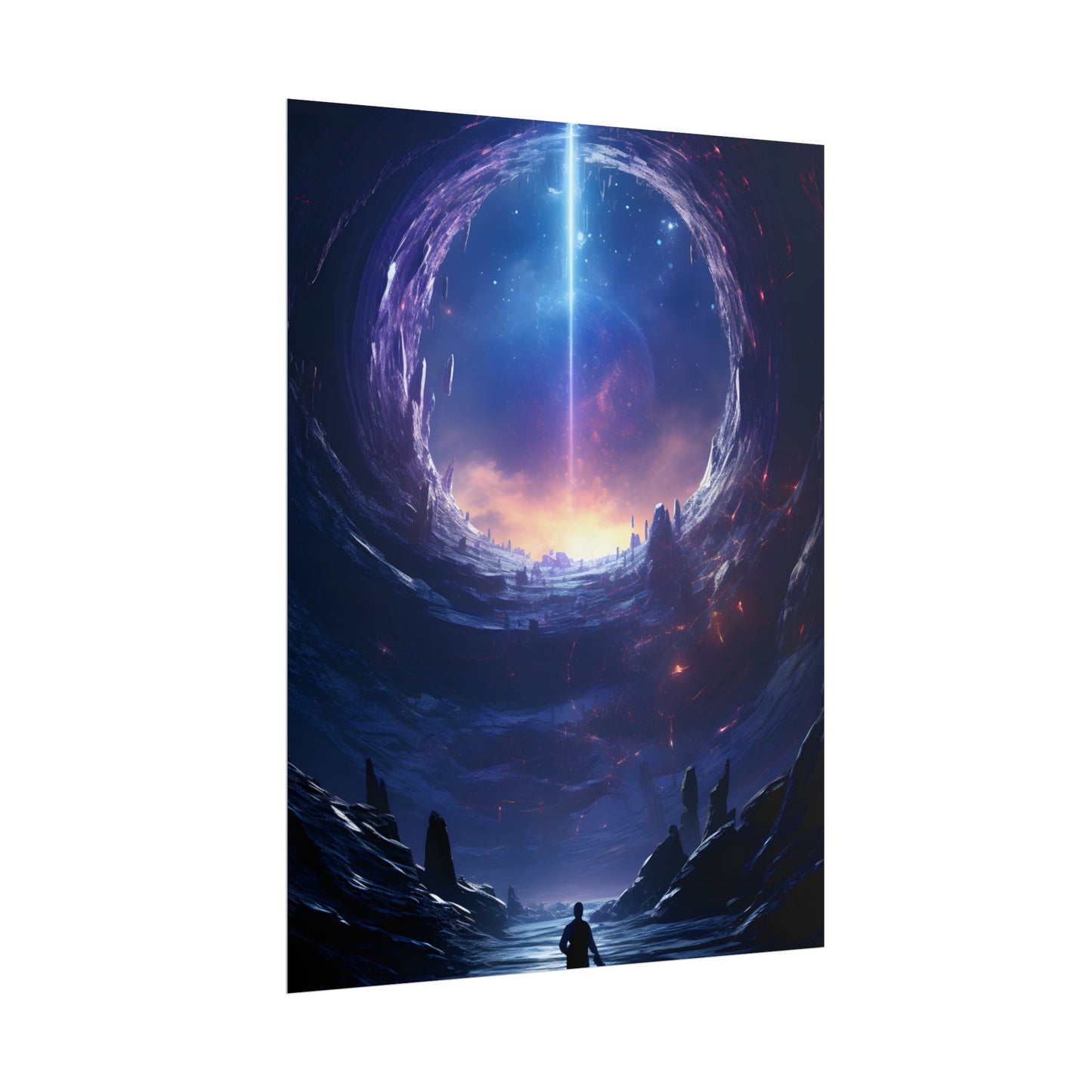 Black Hole Galaxy: Cosmic Digital Artwork - Poster