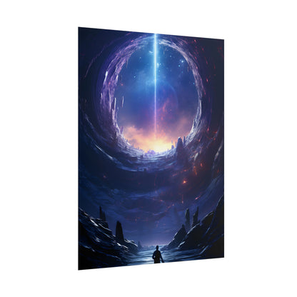 Black Hole Galaxy: Cosmic Digital Artwork - Poster