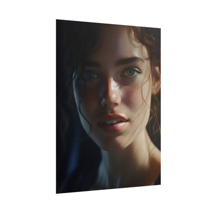 Smiling Portrait of a Woman: Close-Up Art - Poster