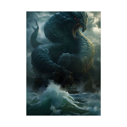 Mythic Sea Monster: Dark Ocean Artwork - Poster