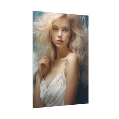 Modern Blonde Portrait: Unvarnished Natural Beauty - Poster