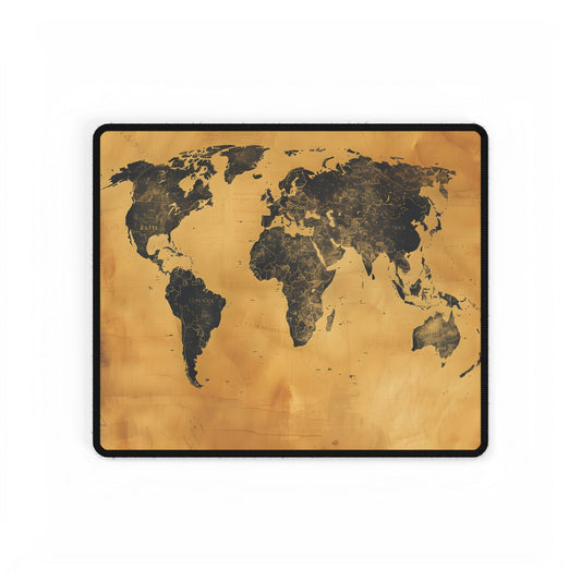 Vintage World Map: Decorative Art Piece - Desk Mat