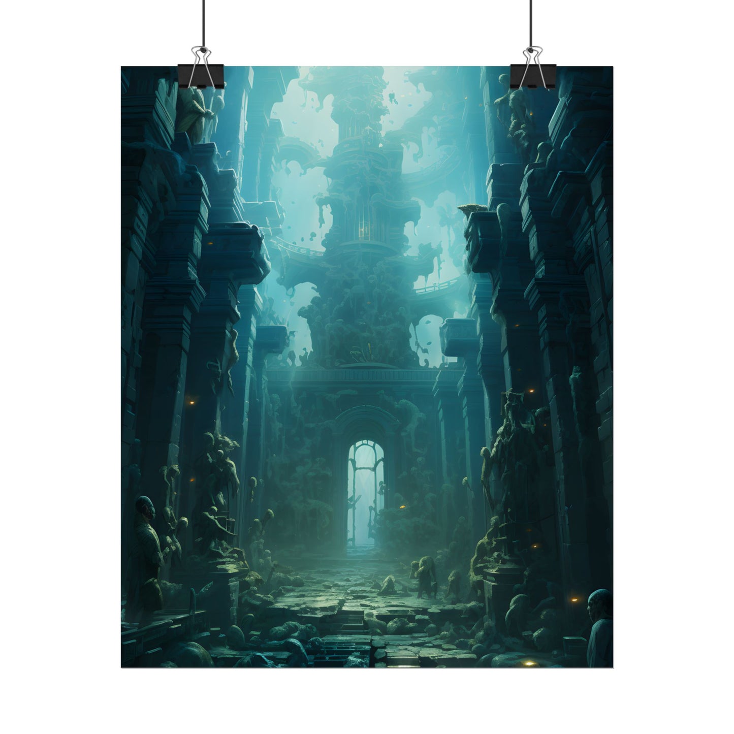 Lost Underwater Civilization: Ancient Ruins in Sunken Depths - Poster