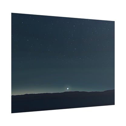 Minimalist Night Sky: Celestial Artwork with Stars and Palette - Poster