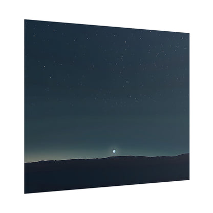 Minimalist Night Sky: Celestial Artwork with Stars and Palette - Poster