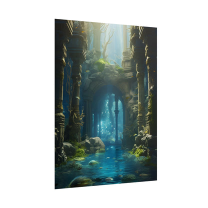 Mysterious Sunken Ancient Civilization: Underwater Artwork - Poster