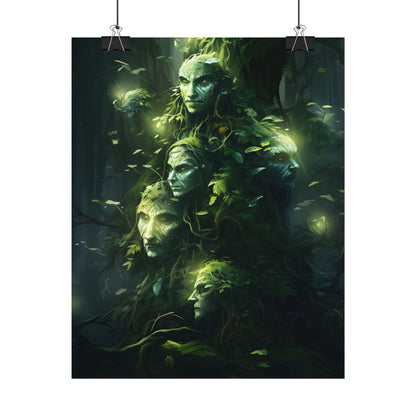 Mystical Morning Guardians: Ancient Forest Spirits - Poster
