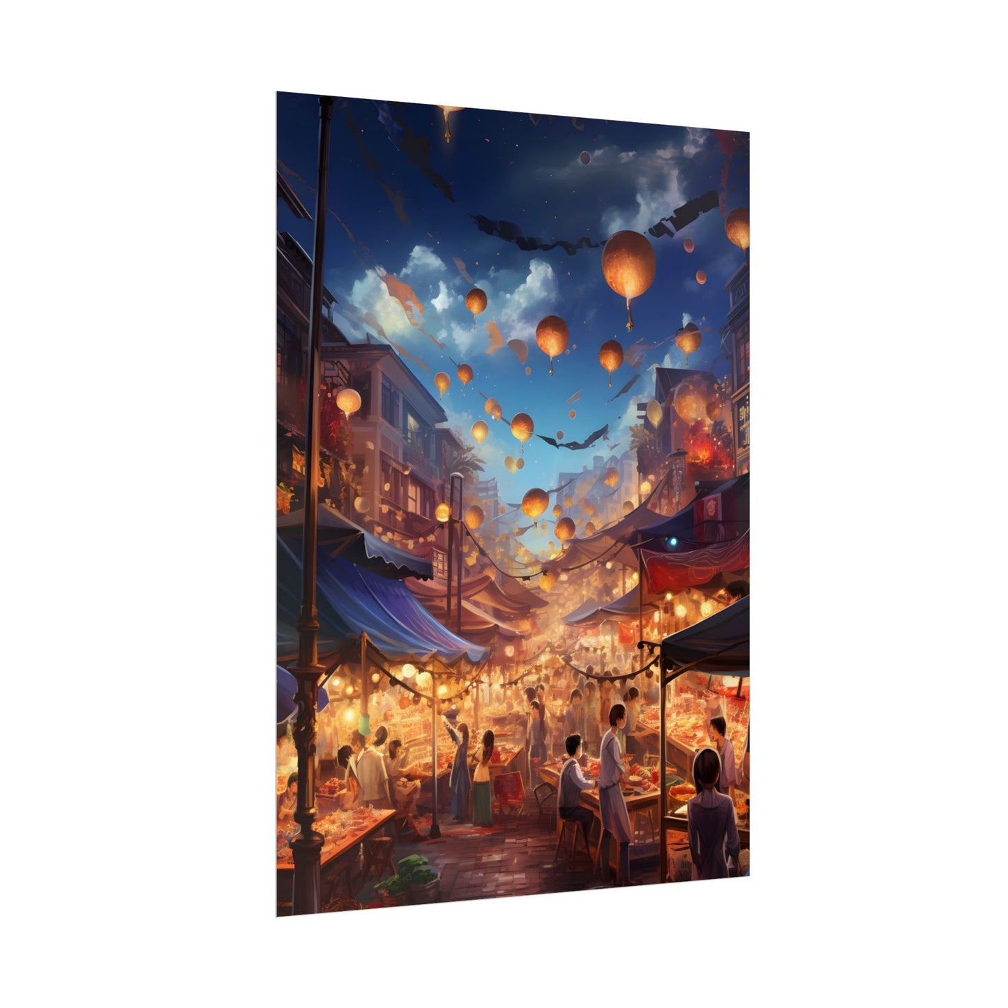 Magical Street Food Market: Enchanted Eats in Full Bloom - Poster