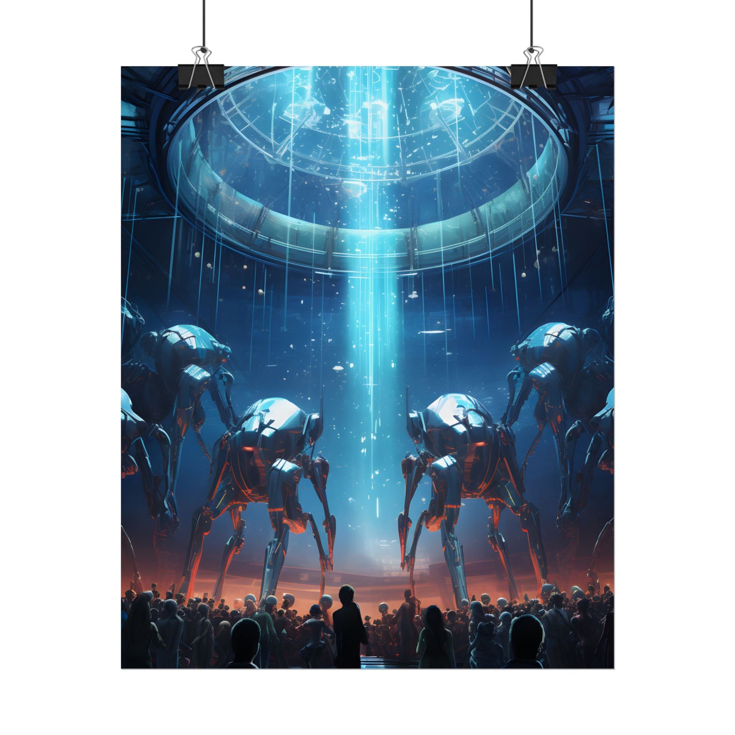 Vibrant Robot Symphony: A Harmonious Blend of Human and Robotic Musicians - Poster