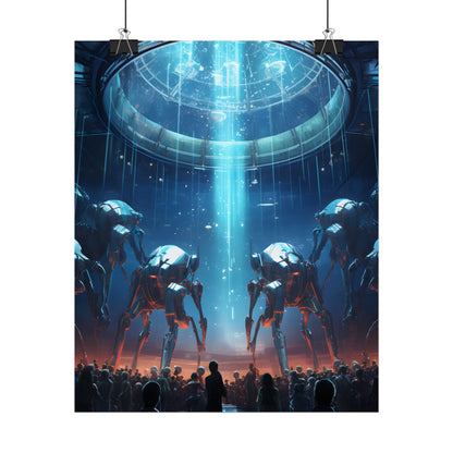 Vibrant Robot Symphony: A Harmonious Blend of Human and Robotic Musicians - Poster