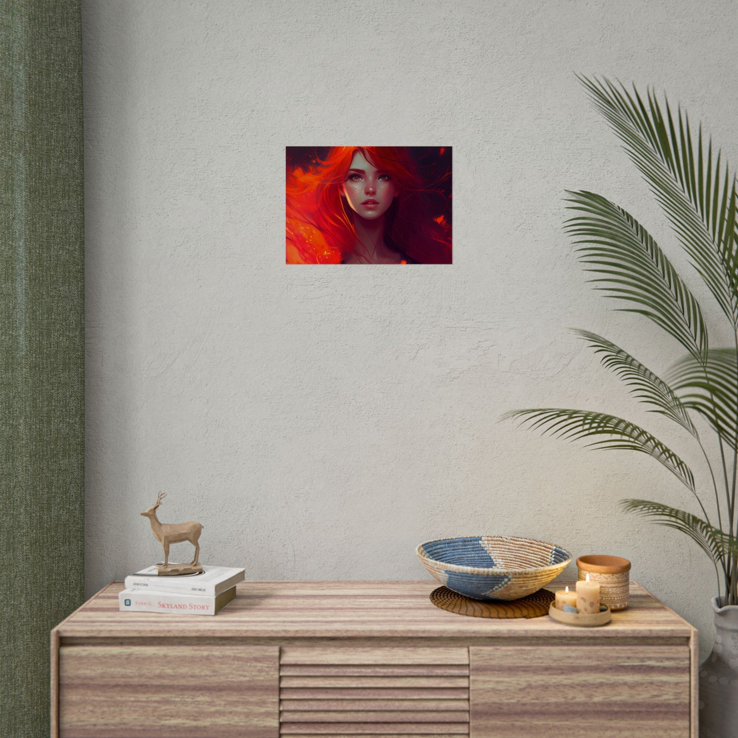 Glowing Female Portrait: Close-Up Artwork - Poster