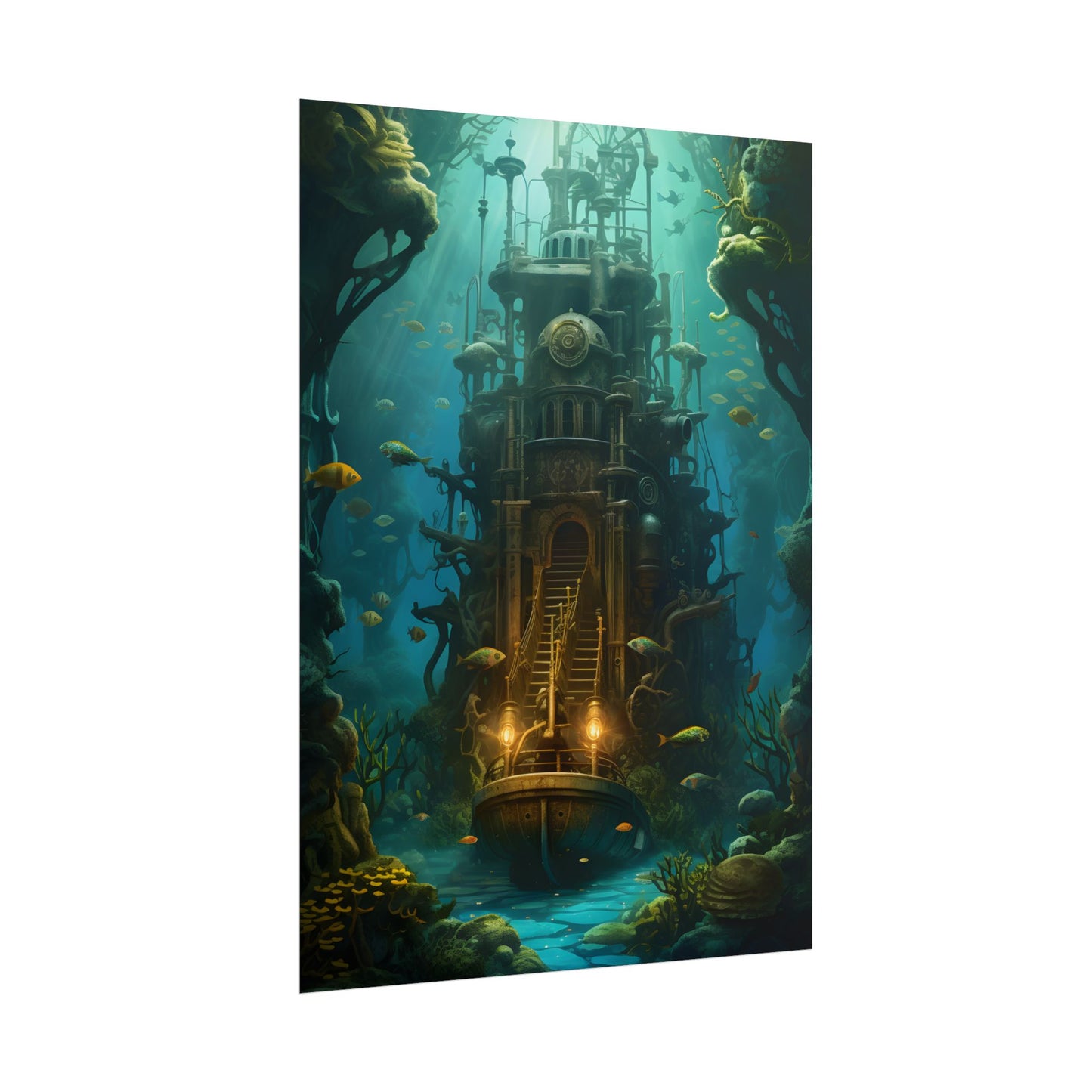 Steampunk Undersea Odyssey: A Journey on the Nautilus - Poster