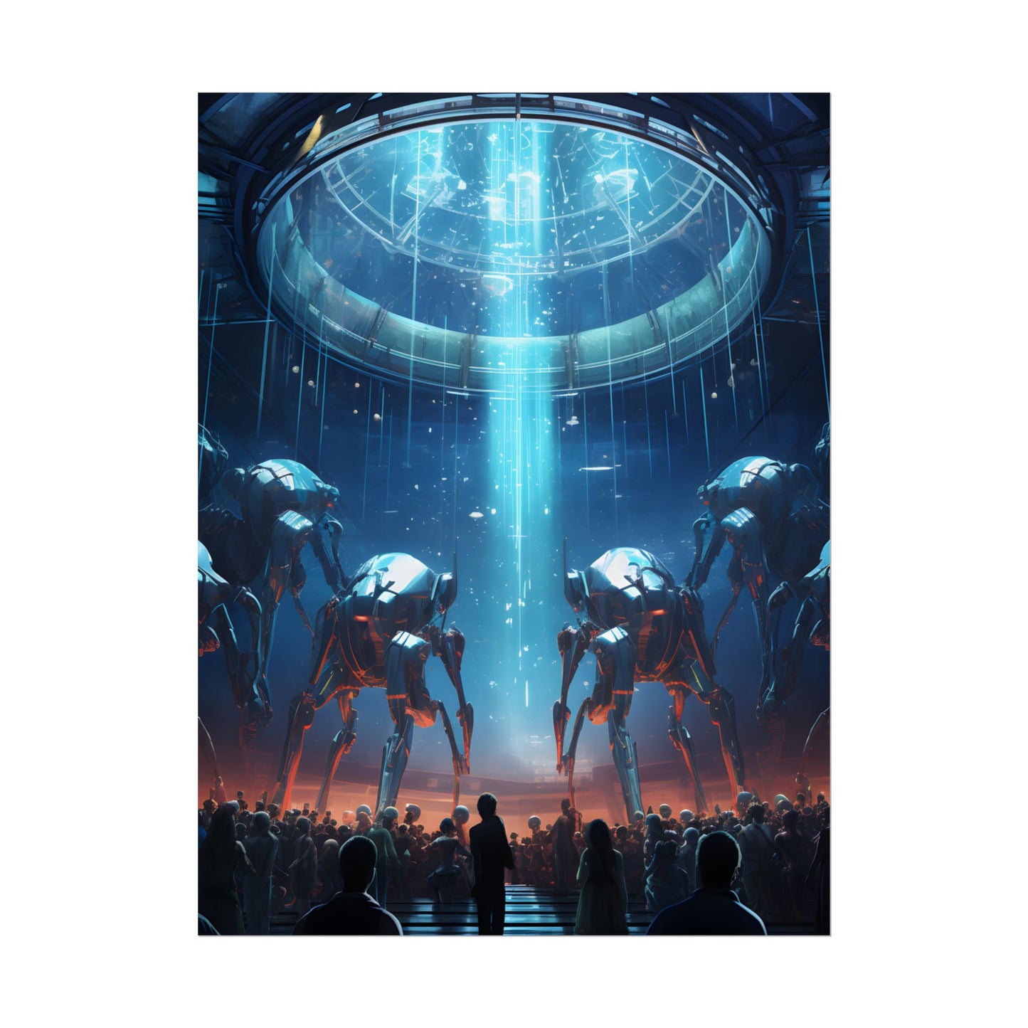 Vibrant Robot Symphony: A Harmonious Blend of Human and Robotic Musicians - Poster