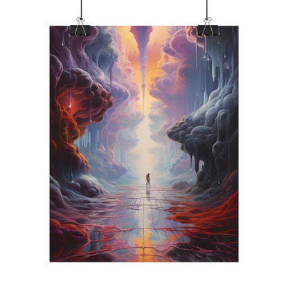 Celestial Dreams: Vibrant Fantastical Landscape Art - Poster