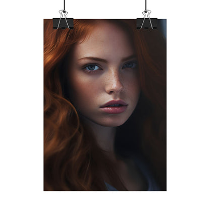 Redhead Model: Sophisticated Portrait Art - Poster