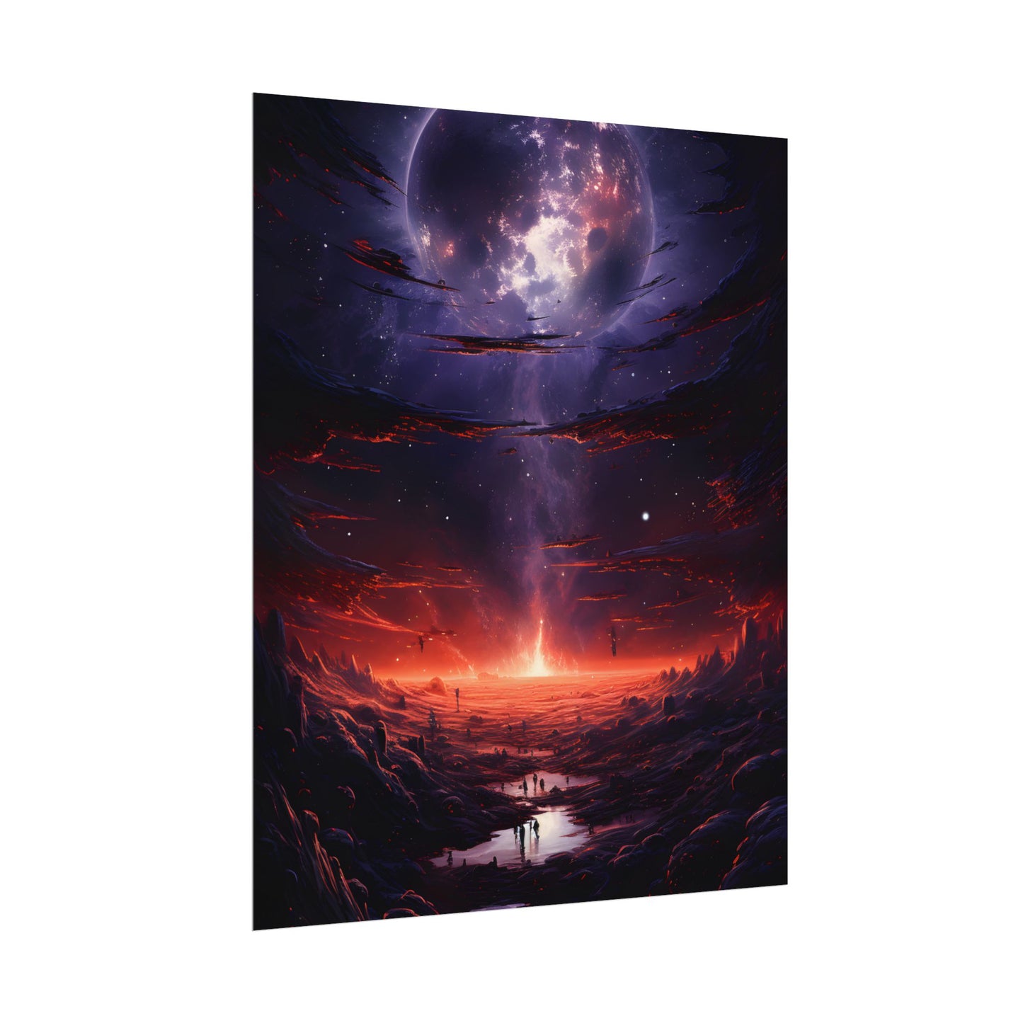 Vivid Black Hole Planet: A Detailed Cosmic Artwork - Poster