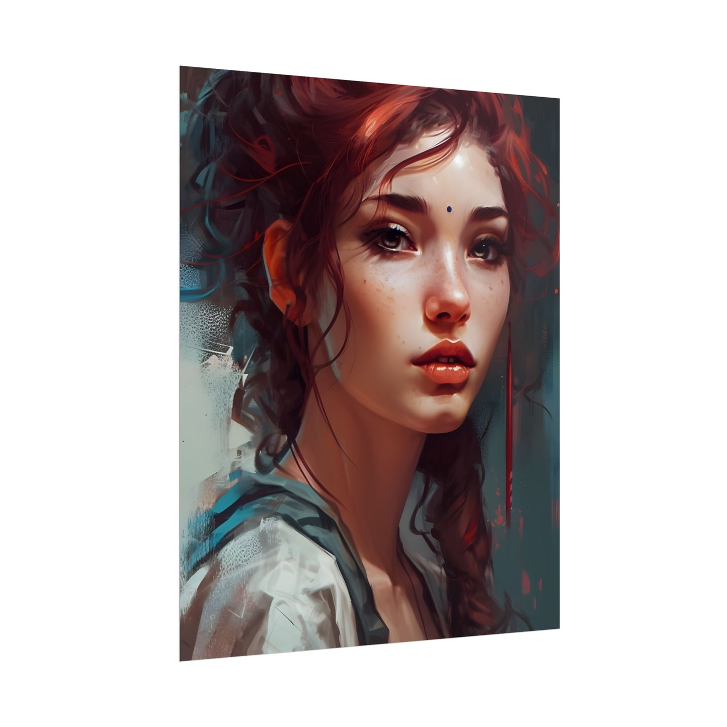 Beautiful Brunette Portrait: Makeup Art - Poster