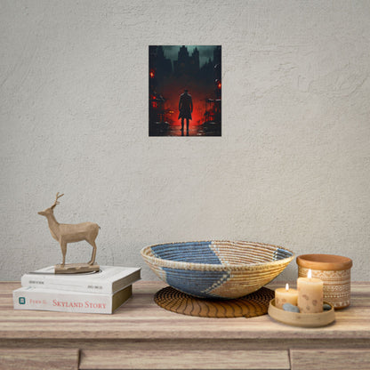 Urban Fantasy Detective: Cityscape at Dusk - Noir Artwork - Poster