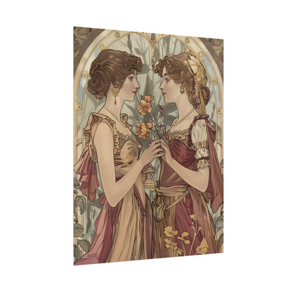 Middle Eastern Floral Beauty: Traditional Attire Digital Art - Poster