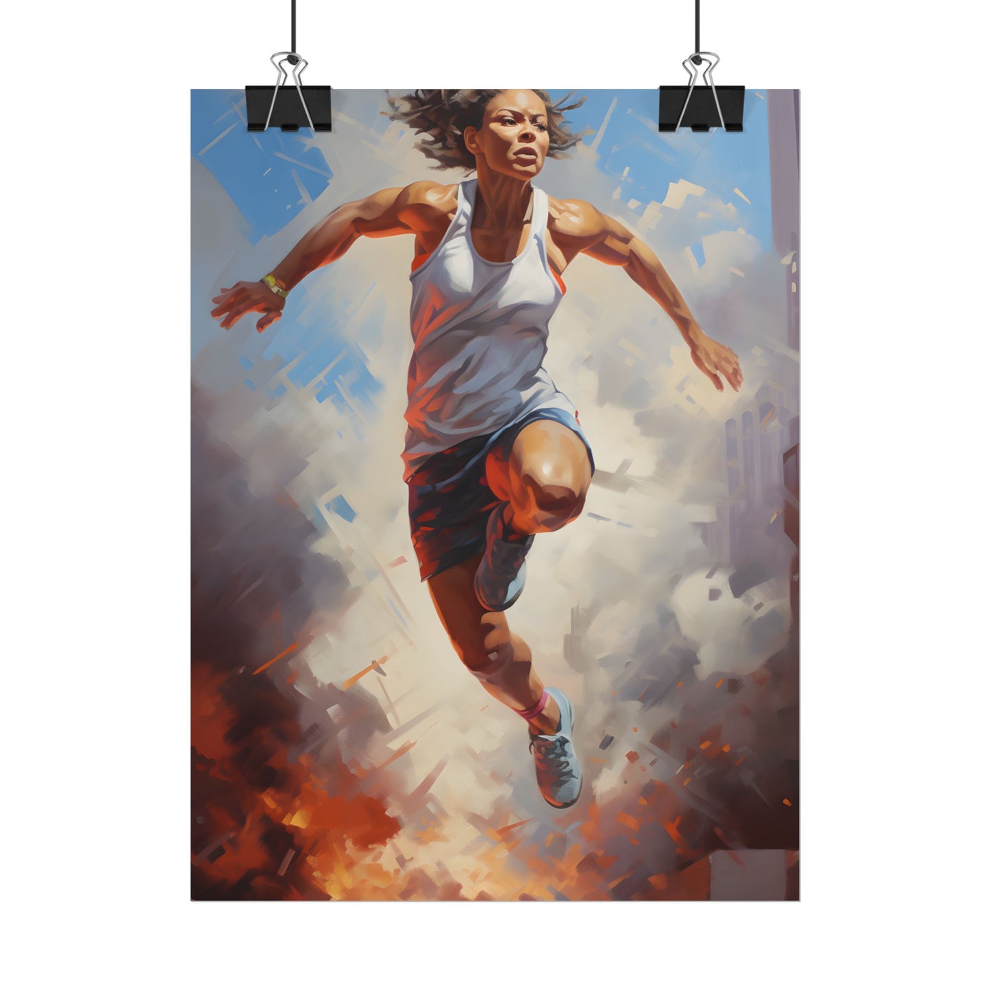Passionate Athlete: Dedicated Portrait - Poster