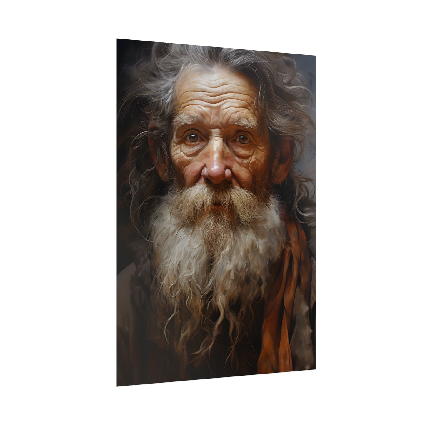 Elderly Wisdom: Realistic Portrait Art - Poster