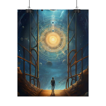 Space Explorer's Journey: Sleek Spacecraft in Stellar Odyssey - Poster